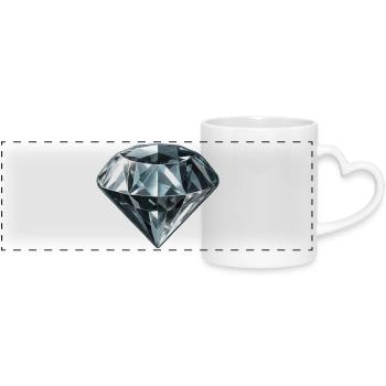 Kostbarer Diamant Edelstein - Panoramatasse mit Herzhenkel - Weiß - Vorne