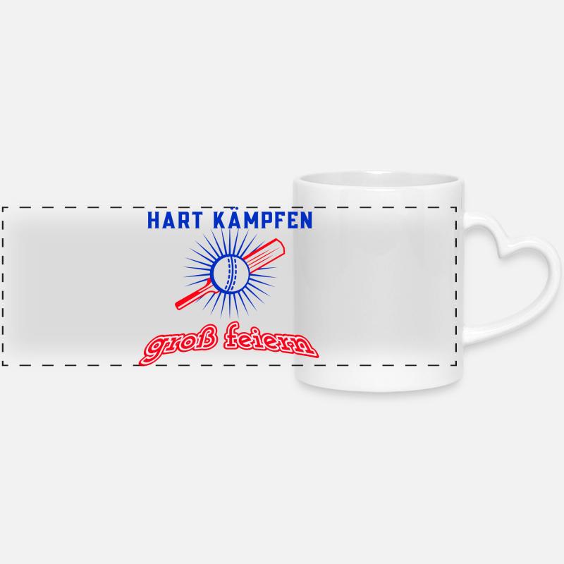 FIGHT HARD - Panoramic mug with heart handle - white