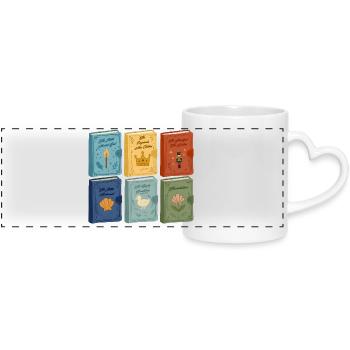 Fairy tale covers - Panoramic mug with heart handle - white - Front