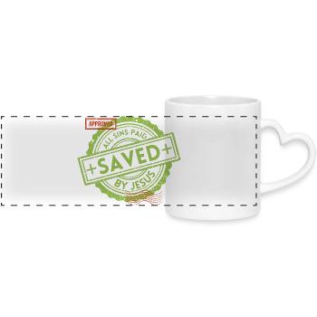 SAVED_Green_1 - Panoramic mug with heart handle - white - Front