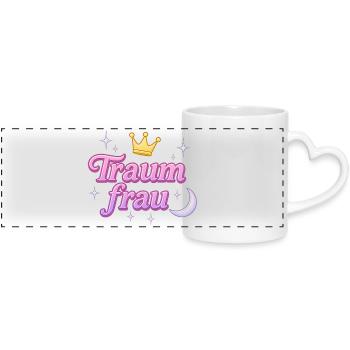 Dream Woman / Y2K Statement Nickname Design - Panoramic mug with heart handle - white - Front