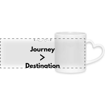 Journey > Destination Adventure Shirt - Panoramic mug with heart handle - white - Front
