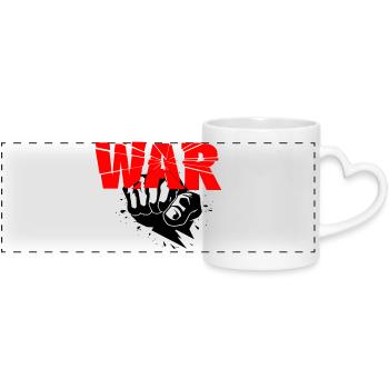 No war - Panoramic mug with heart handle - white - Front