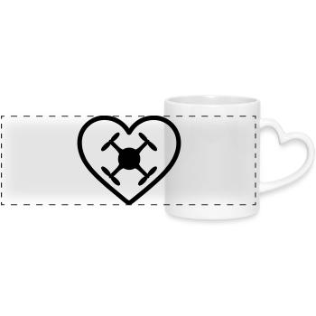 Heart Drone Quadcopter - Panoramic mug with heart handle - white - Front