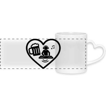 Heart DJ Beer - Panoramic mug with heart handle - white - Front