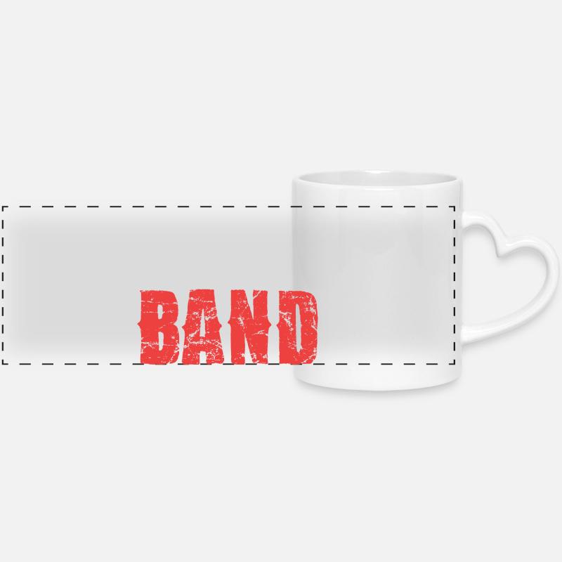 I'm with the band - Panoramic mug with heart handle - white