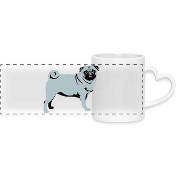 Carlin - Mug panoramique avec anse en forme de cœur - blanc - Devant