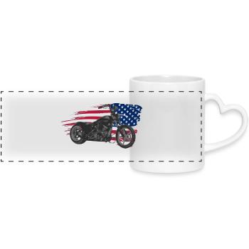 custom usa - Mug panoramique avec anse en forme de cœur - blanc - Devant