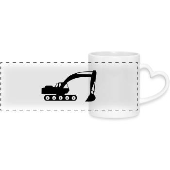 bagger_01 - Mug panoramique avec anse en forme de cœur - blanc - Devant