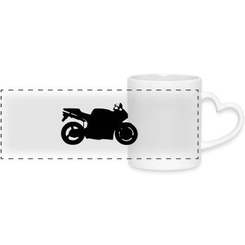  916 996 - Panoramic mug with heart handle - white - Front