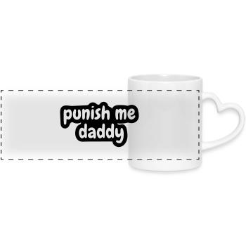 punis-moi papa - Mug panoramique avec anse en forme de cœur - blanc - Devant