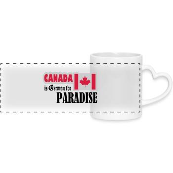 canada est allemand pour le paradis - Mug panoramique avec anse en forme de cœur - blanc - Devant