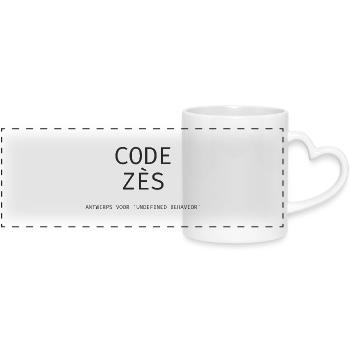 Antwerp: "Code Zès!" – Tech Dialect Shirt - Panoramic mug with heart handle - white - Front