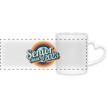 Senior Class Of 2023 Retro Graduation Party Gift - Panoramic mug with heart handle - white - Front
