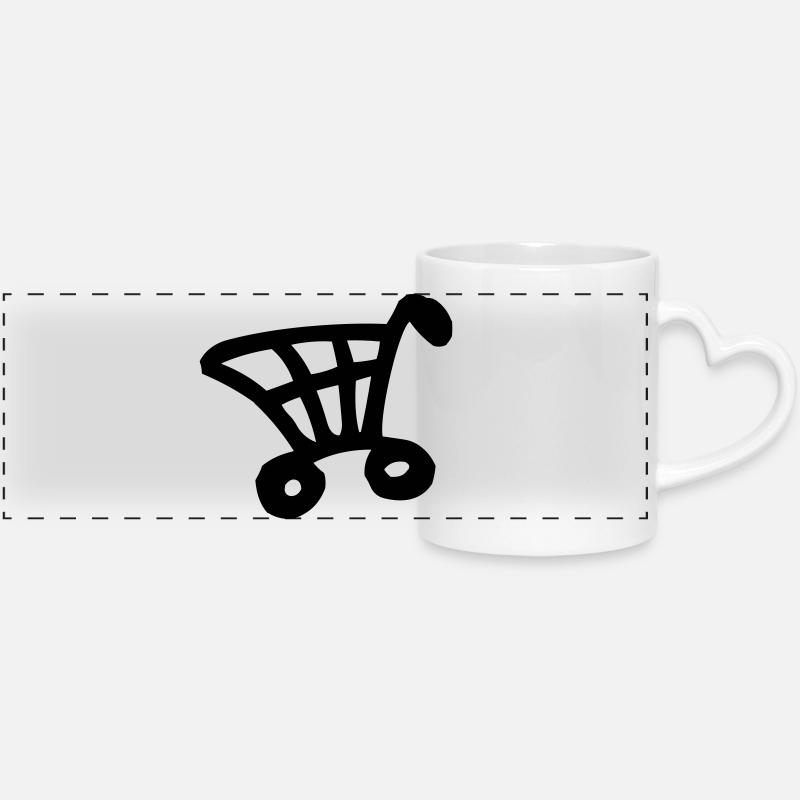 Panier - Mug panoramique avec anse en forme de cœur - blanc