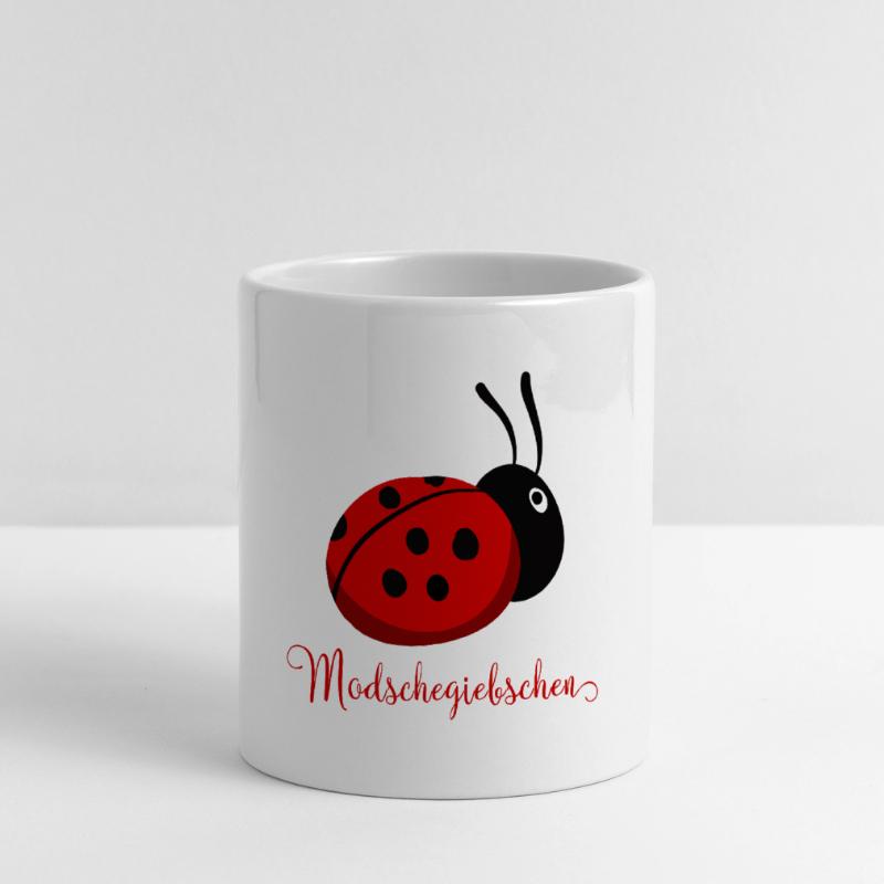 Modschegiebchen Ladybug Saxon Gift Idea Panoramic mug with heart handle