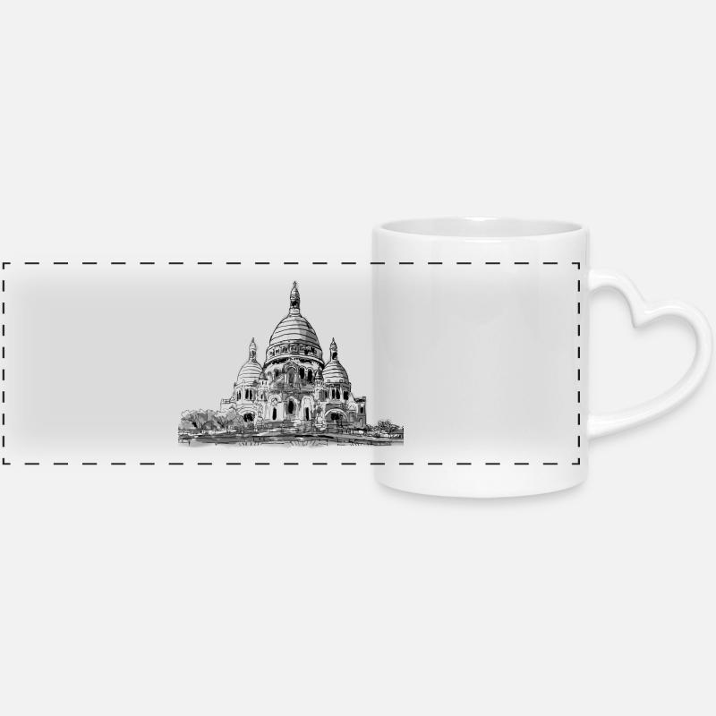 Sacré-Cœur de Montmartre - Panoramic mug with heart handle - white