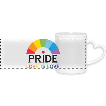 Pride - Love is Love. - Panoramic mug with heart handle - white - Front