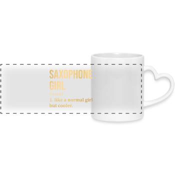 saxophone - Mug panoramique avec anse en forme de cœur - blanc - Devant