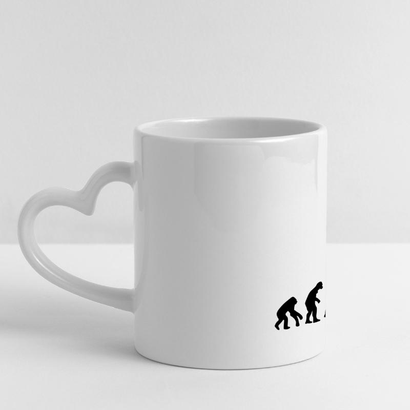 Paramotoring Human Evolution Funny Panoramic mug with heart handle