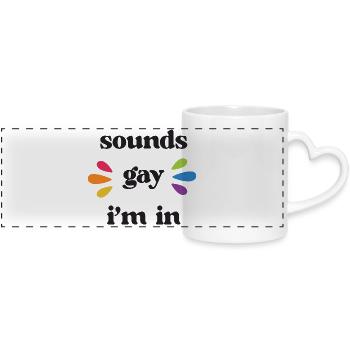Mois de la fierté LGBT - Ça a l’air gay. Je suis partant - Mug panoramique avec anse en forme de cœur - blanc - Devant