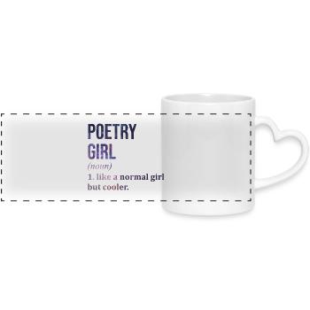 Poetry - Panoramic mug with heart handle - white - Front