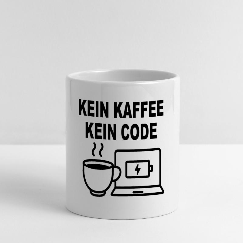 Kein Kaffee Kein Code - Conception de programmeur amusant Mug panoramique avec anse en forme de cœur