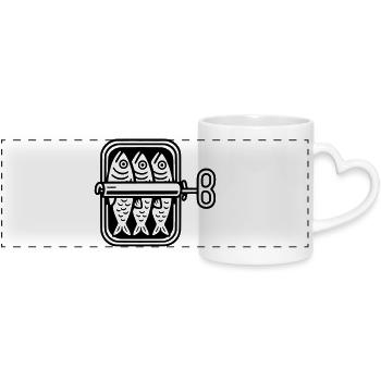 Sardines can - Panoramic mug with heart handle - white - Front