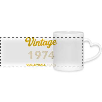 Vintage 1974 – Volleyball Club Retro Birth Year - Panoramic mug with heart handle - white - Front