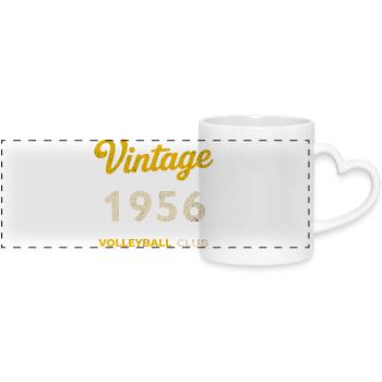 Millésime 1956 – Club de volley-ball Rétro Année de naissance - Mug panoramique avec anse en forme de cœur - blanc - Devant