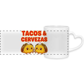 Süße Tacos & Cervezas Happy Mexican Food - Panoramatasse mit Herzhenkel - Weiß - Vorne