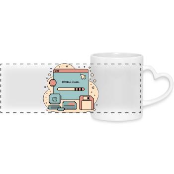 Offline Mode Retro Internet - Panoramatasse mit Herzhenkel - Weiß - Vorne