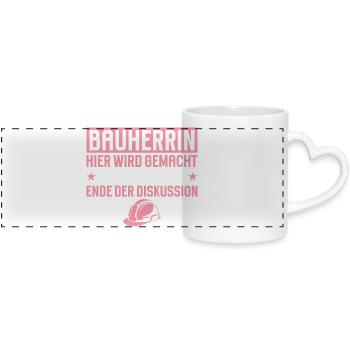 Builder Funny Gift House Building Construction Site - Panoramic mug with heart handle - white - Front