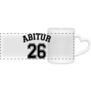 Abitur 26 | Abi Shirt | Entrez votre nom - Mug panoramique avec anse en forme de cœur - blanc - Devant