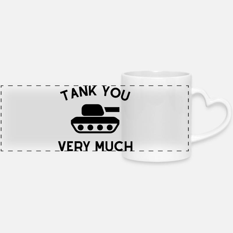 Tank You Very Much - Panoramic mug with heart handle - white