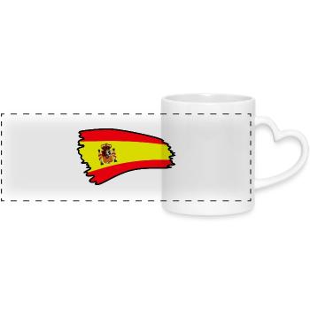 drapeau espagne españa - Mug panoramique avec anse en forme de cœur - blanc - Devant