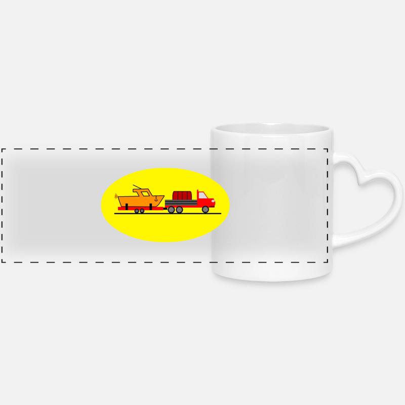 Camion - Mug panoramique avec anse en forme de cœur - blanc