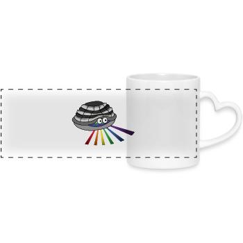 Turtles hidden glow queer - Panoramic mug with heart handle - white - Front
