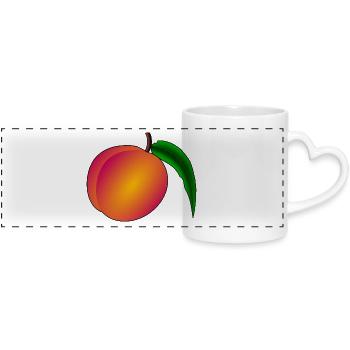peach pfirsich veggie gemuese fruits16 - Panoramatasse mit Herzhenkel - Weiß - Vorne