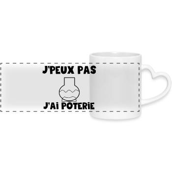 J'PEUX JAI POTERIE - Mug panoramique avec anse en forme de cœur - blanc - Devant