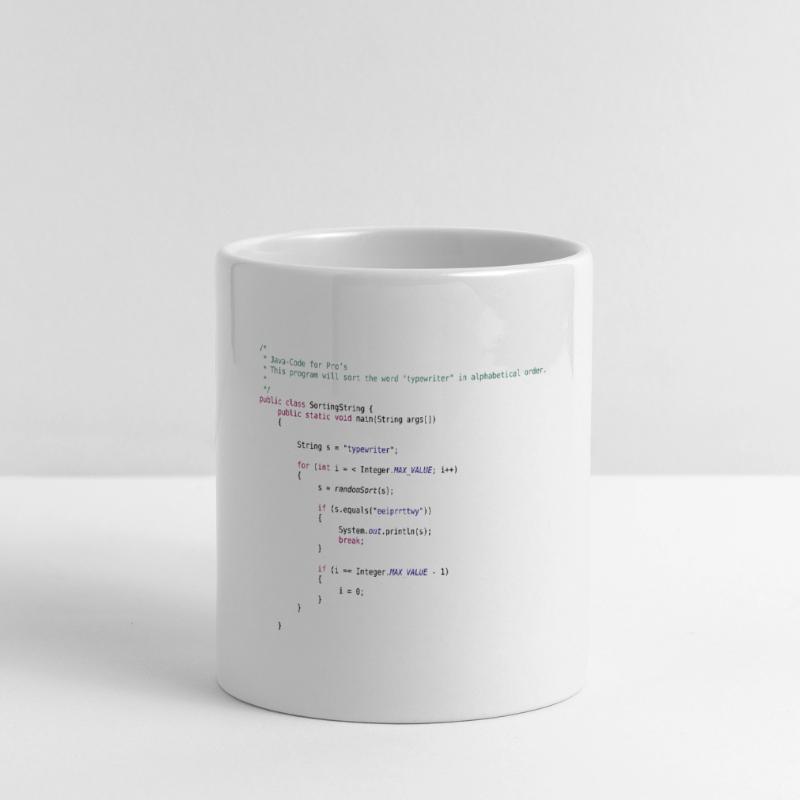 code Java drôle pour trier Mug panoramique avec anse en forme de cœur