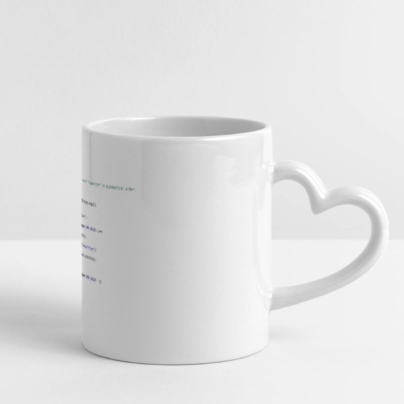 code Java drôle pour trier Mug panoramique avec anse en forme de cœur