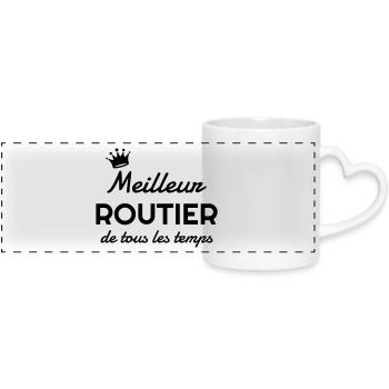Trucker LKW Fahrer Routier Truck Camion Transport - Panoramic mug with heart handle - white - Front