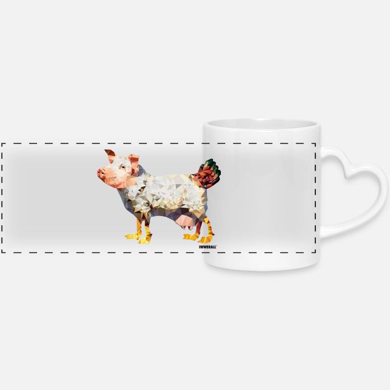 Egg-laying wool milk sow - Panoramic mug with heart handle - white