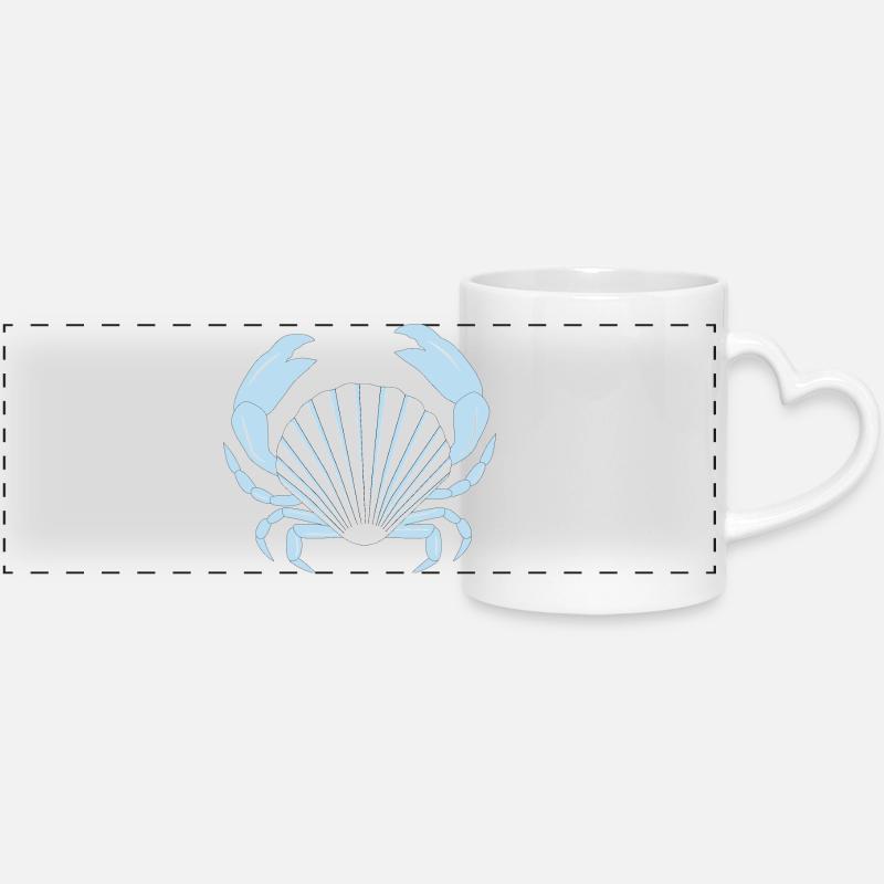 Crabe bleu - Mug panoramique avec anse en forme de cœur - blanc