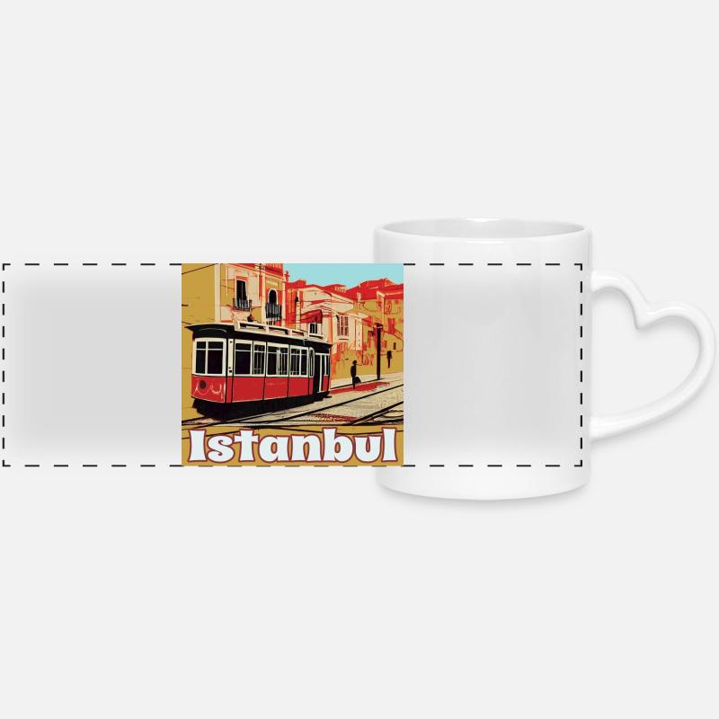 Istanbul - Mug panoramique avec anse en forme de cœur - blanc