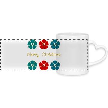 CHRISTMAS. MERRY CHRISTMAS. MERRY CHRISTMAS. NEW YEAR’S DAY - Panoramic mug with heart handle - white - Front