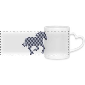 CHEVAL. POULE. COQ. ANIMAL. OISEAU. LICORNE. CONTE - Mug panoramique avec anse en forme de cœur - blanc - Devant
