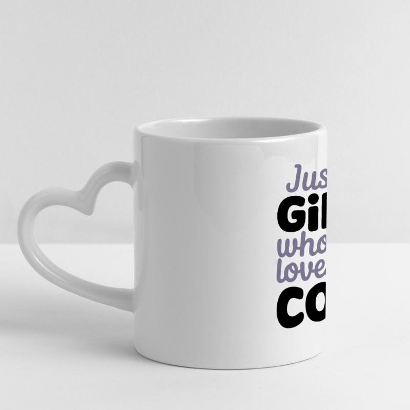 Nur ein Mädchen, das das Programmieren liebt Panoramatasse mit Herzhenkel