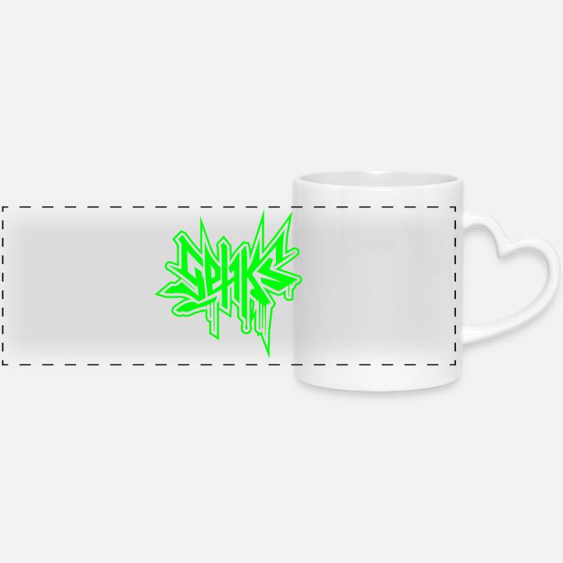 SEHKS VERT - Mug panoramique avec anse en forme de cœur - blanc